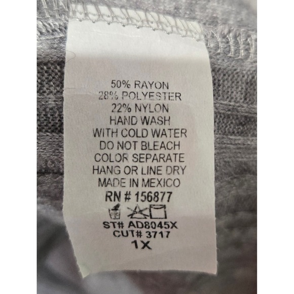 NWT Grey Ribbed Cozy Knit Twist Front Duster Open Front Cardigan Size 1X - Picture 5 of 7